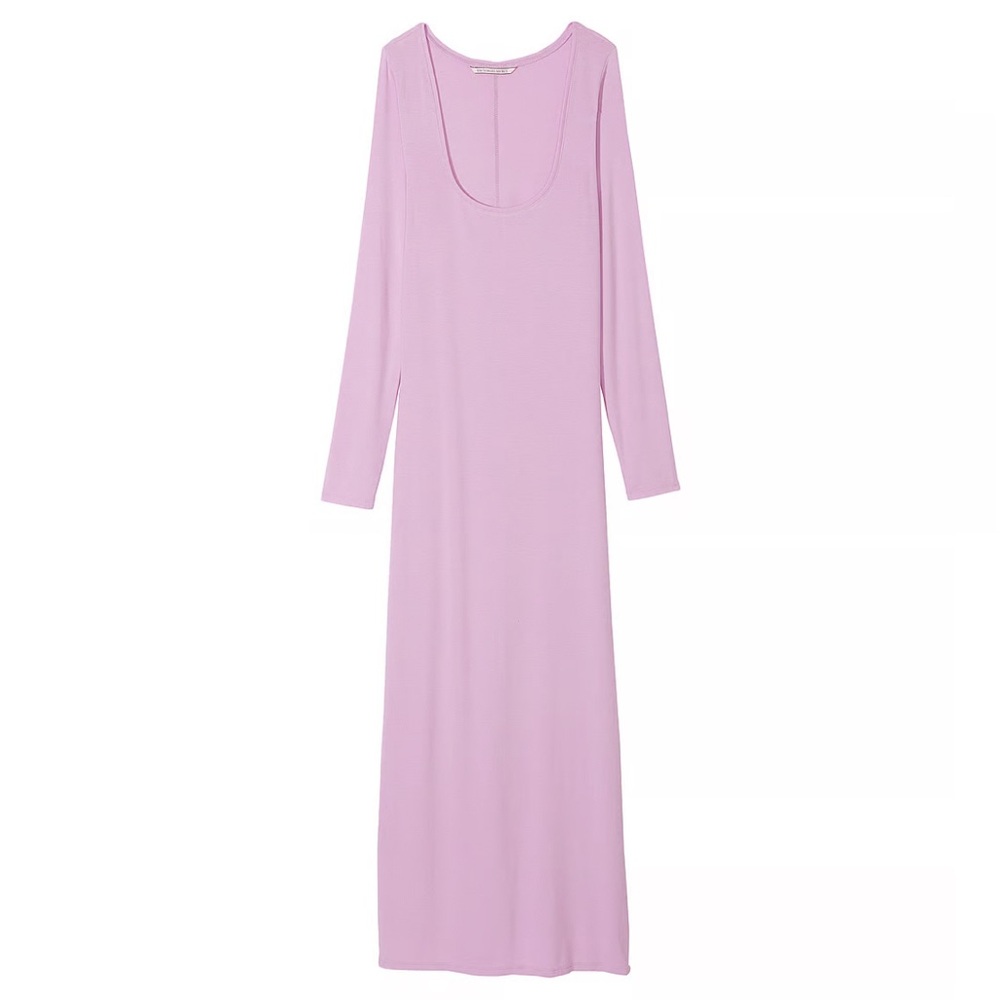 SOLD 🥰TY VICTORIAS SECRET RIBBED MODAL LONG SLEEVE SLIP DRESS LARGE BNWT - Picture 3 of 4